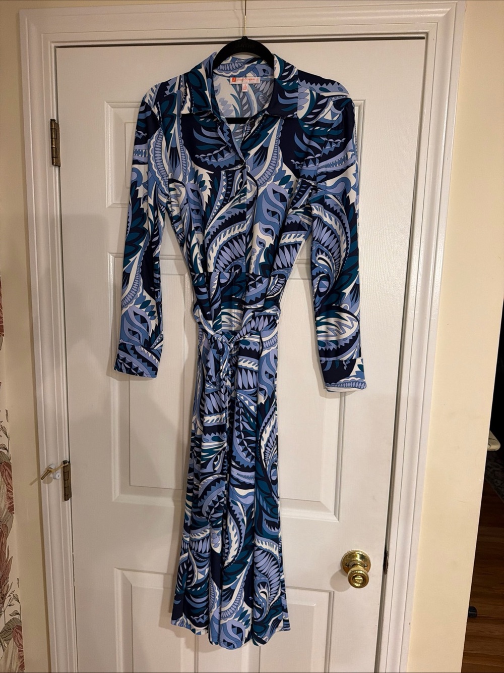 NWT Jude Connolly Kitty dress blue & white print size S